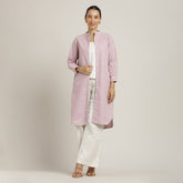 Florence Set Of 3 - Overlay, Slip Top & Barrel Leg Pants - Pastel Pink With Ecru Edging